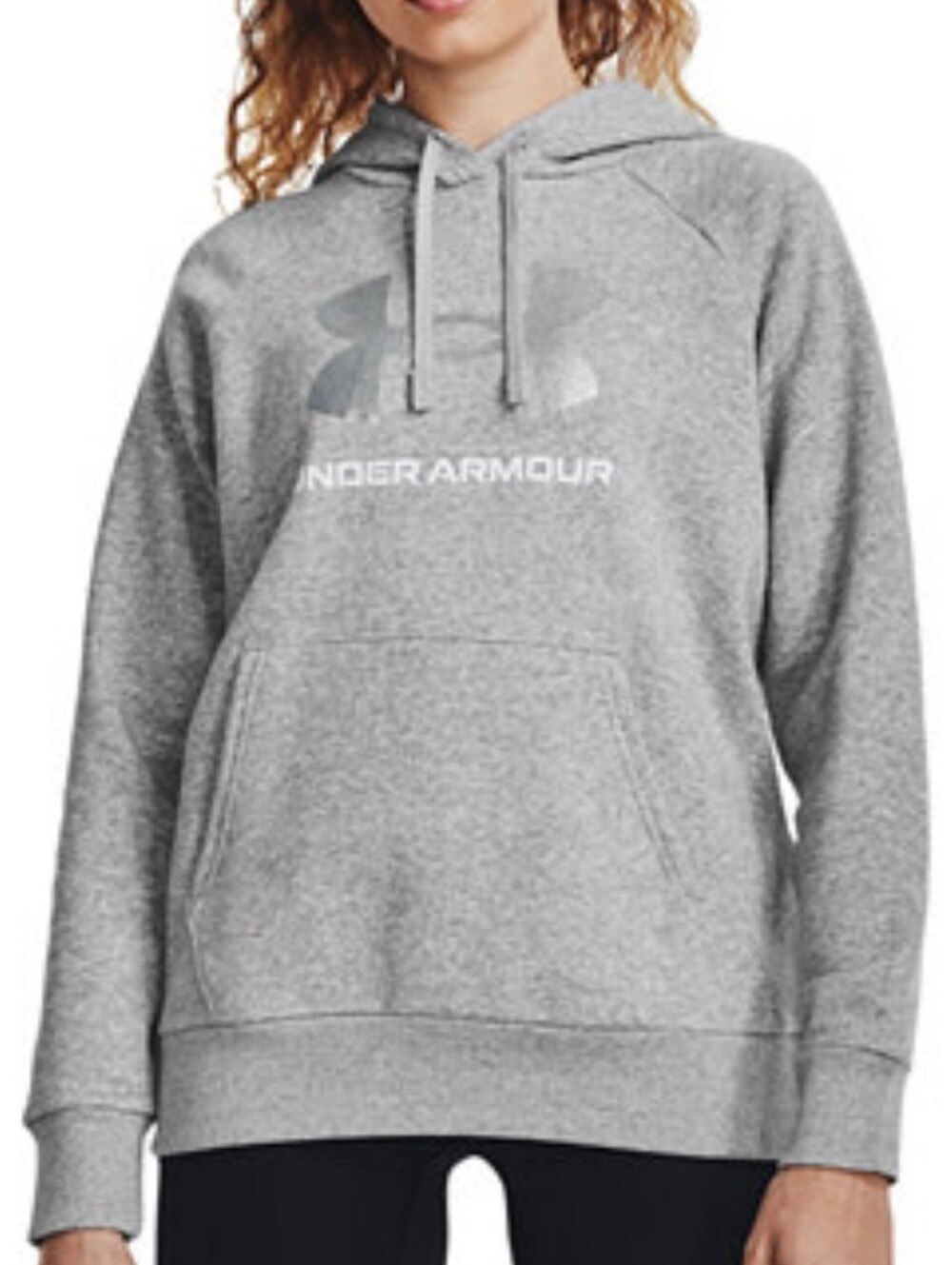 Under Armour UA Rival Fleece Big Logo Hoodie Womens Metallic Logo Size Small